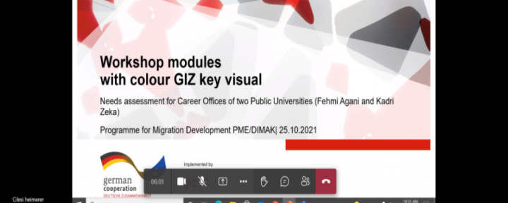 GIZ Kosovo prezanton raportin e vlerësimit të Zyrës për Zhvillim të Karrierës e Universitetit “Fehmi Agani” në Gjakovë